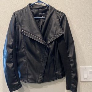 black leather jacket